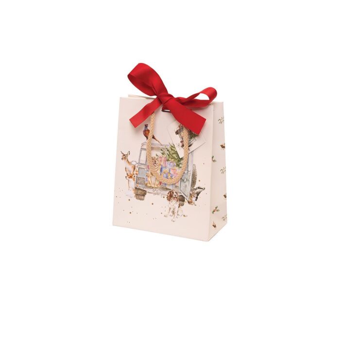 Wrendale Designs Driving Home for Christmas Animal Gift Bag - Sml